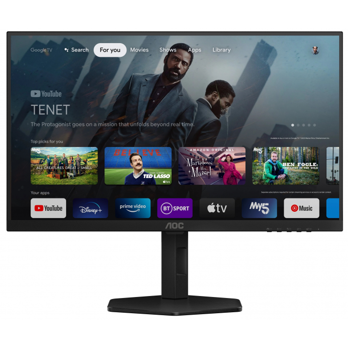 Смарт-монитор 27" AOC Q27G4XY Fast VA, 2560x1440, 180 Гц, 1 мс, 16:9, 450 кд/м², HDMI 2.0, DP 1.4, 3.5