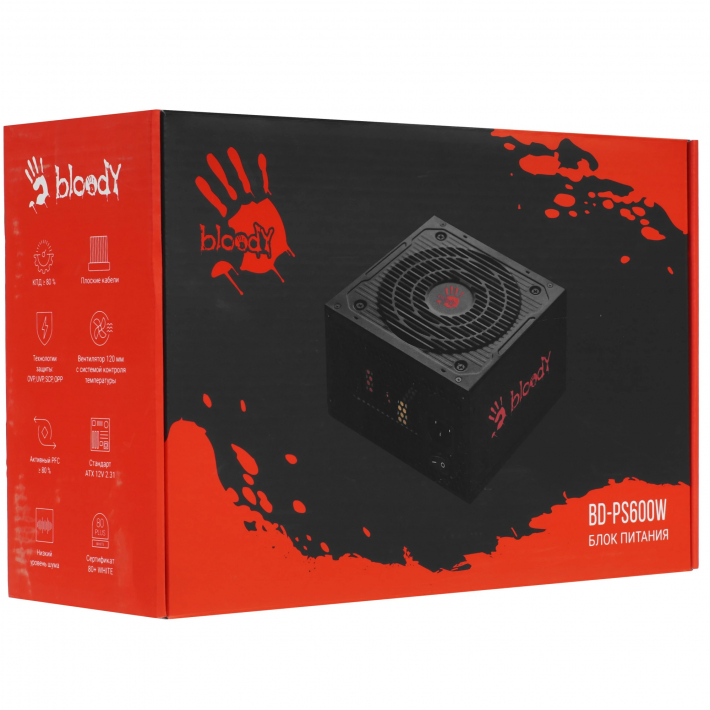 Блок питания Bloody BD-PS600W, 600Вт, 80 PLUS