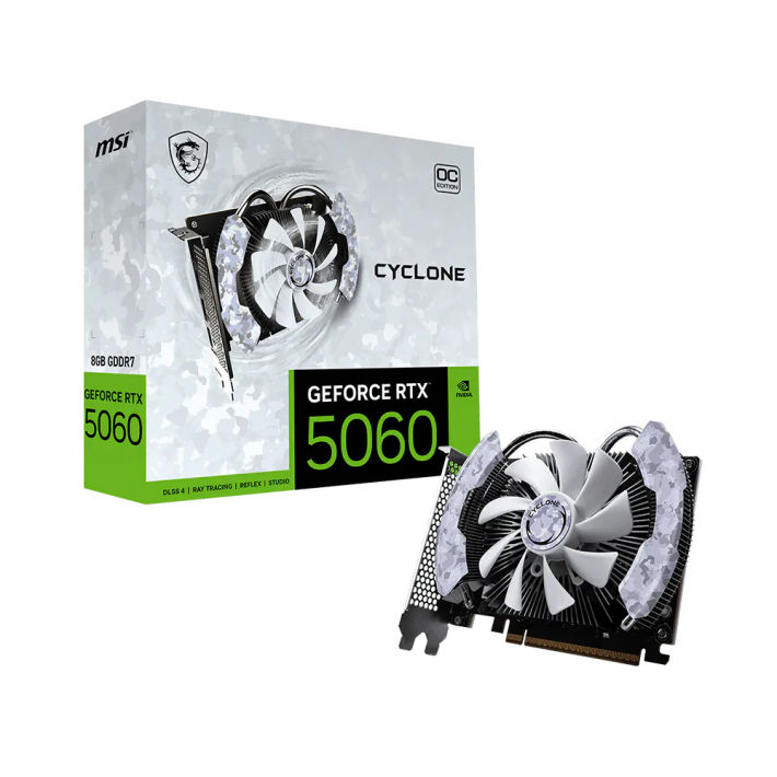 Видеокарта MSI NVIDIA GeForce RTX 5060 8G CYCLONE OC REF