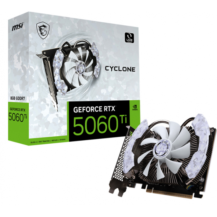 Видеокарта MSI GeForce RTX 5060 Ti 8G CYCLONE OC REF