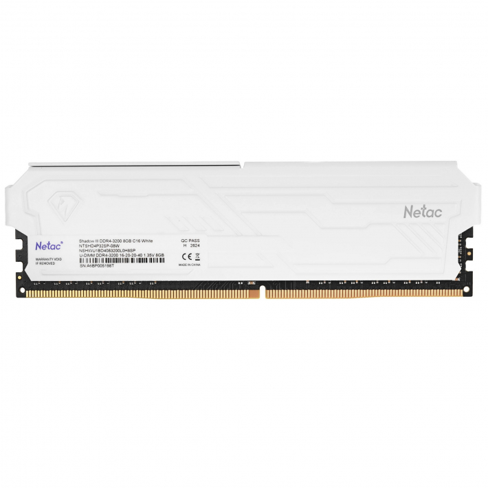 Оперативная память Netac Shadow III, DDR4, 8GB (1x8GB), 3200 MHz, CL16