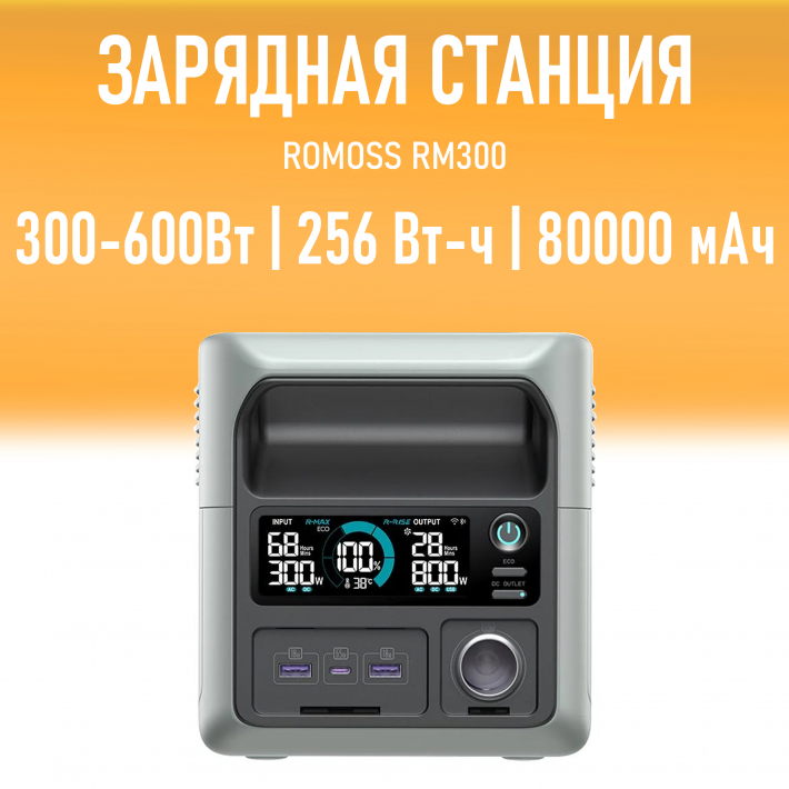 Зарядная станция Romoss RM300 Input 300-600Вт/256 Вт-ч/80000мАч